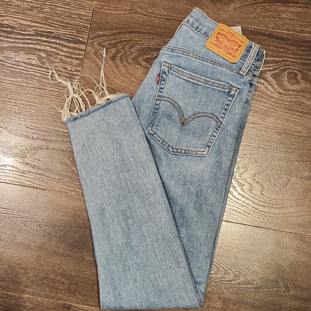 ❤️ LEVIS WEDGIE SKINNY HIGH RISE JEANS, DISTRESSED, 4 (27) - Picture 10 of 11